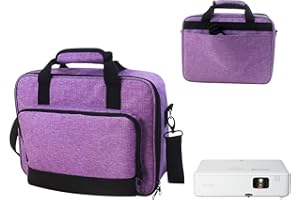 JIANGJIANGBAO Carrying Bag, Carrying Case for Epsons CO-W01 Projector, Travel Case for Epsons CO-FH02, VS260, ViewSonicss M2W WXGA Projector, with Accessories Pockets & Adjustable Shoulder Straps (Purple)