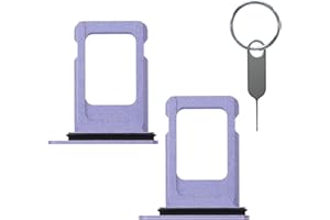 LOZOP 2 Pieces Sim Card Tray Holder with Waterproof Rubber & Eject Pin Replacement for iPhone 12 6.1 Inch (Purple)