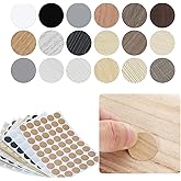 Esteopt 18 Sheets/972Pcs Screw Hole Stickers, 21mm PVC Wood Grain Stickers, Waterproof, Wood Furniture Cabinet Wall Desk Chai