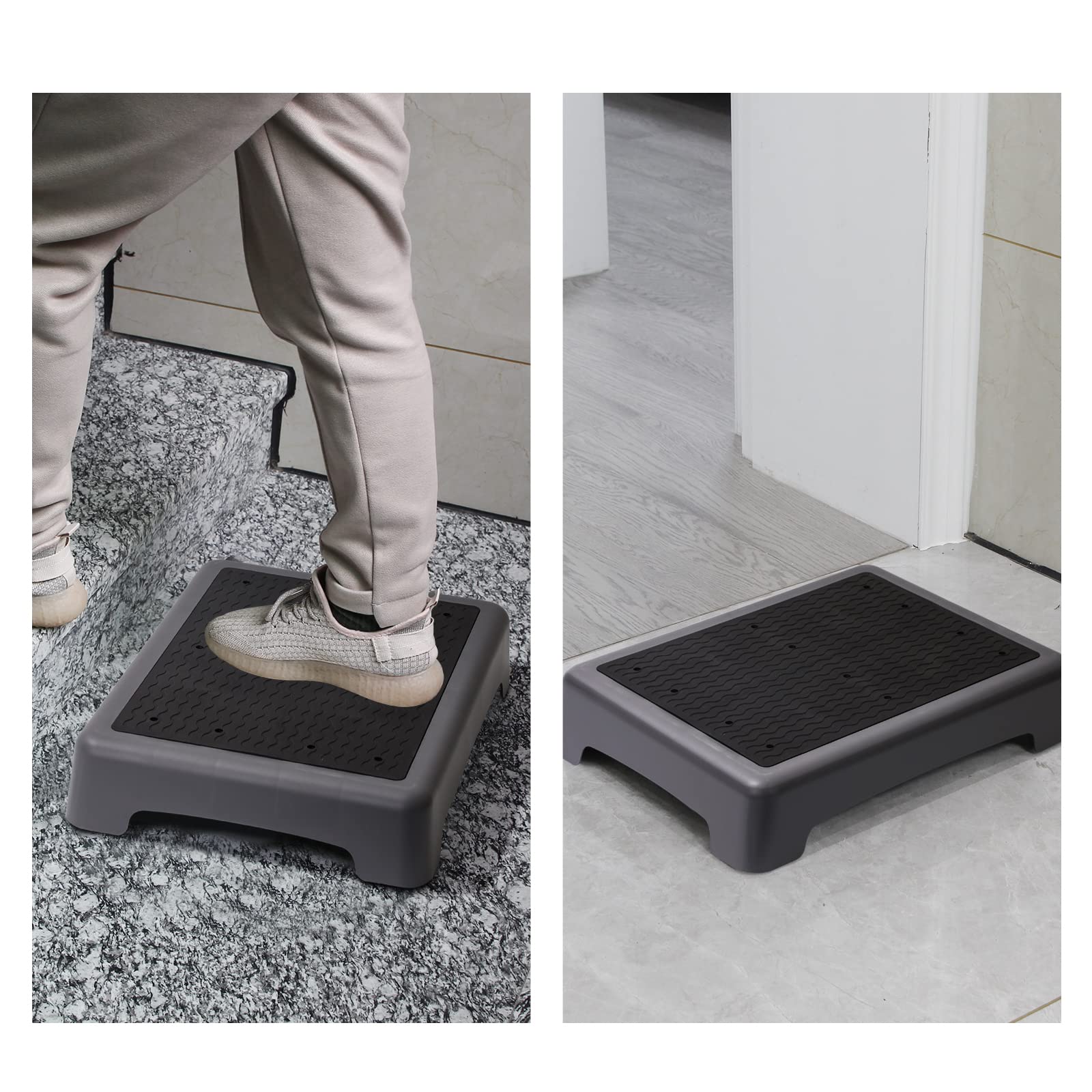 fotree One Step Stool, Non-Slip Mobility Step Platform for Senior ＆ Adults, Safety Step Platform for Stair, Car, Bed, Chair, Shower, Bathtub, Outdoor, 3.5 Inch High Rise Stairs 440 Lbs Capacity