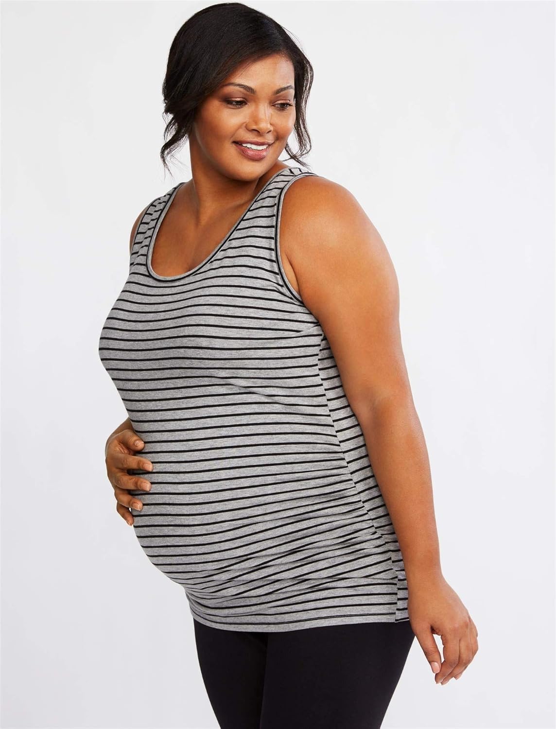 Motherhood Maternity Women's Sleeveless Scoop Neck Side Ruched Tank Top at  Women’s Clothing store