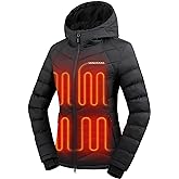 Venustas Women's Quilted Heated Jacket With Battery, Lightweight Heated Coat with Hood For Winter Outdoor