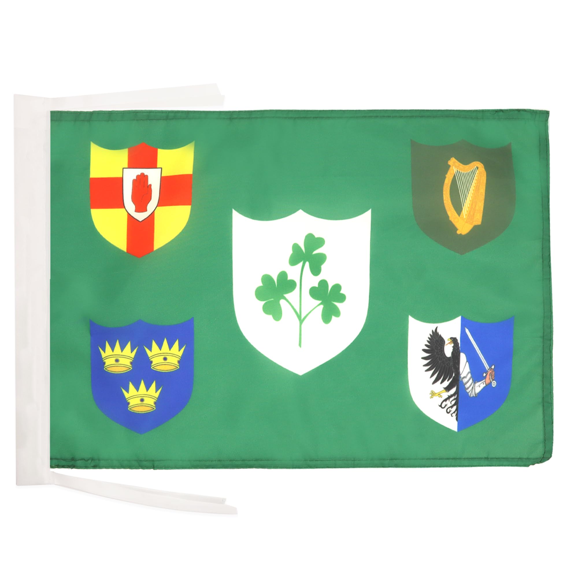 AZ FLAG - IRFU Ireland Rugby Flag - 18'' x 12'' - 100% Polyester Irish Rugby Football Ireland Small Banner with Two Cords - Fade Resistant - Vivid Colors - 18x12 in - 45x30 Cm โ image 1