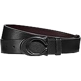COACH Mens Signature Buckle Cut to Size Reversible Belt 38 MM Black/Oxblood Large