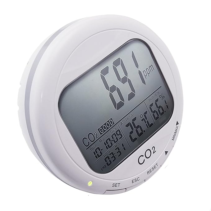 Kohlendioxid-Detektor Temperatur Feuchtigkeit RH Desktop Indoor Luftqualität Monitor CO2 Meter