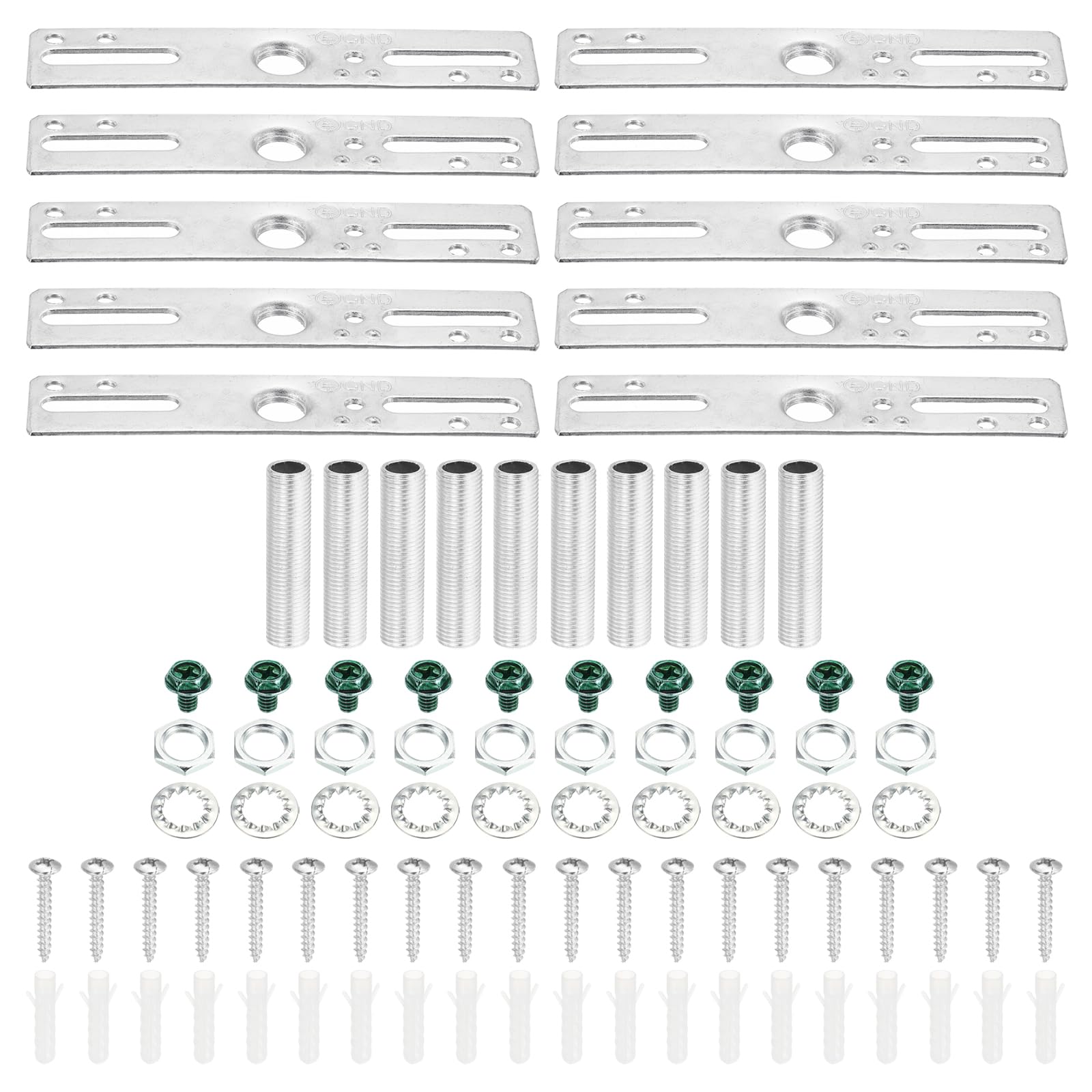 PATIKIL 4" Ceiling Light Plate Kit, 10 Pack Light Crossbar Mounting Bracket Universal Lamp Fixture Hardware Set for Chandelier Wall Light, Silver