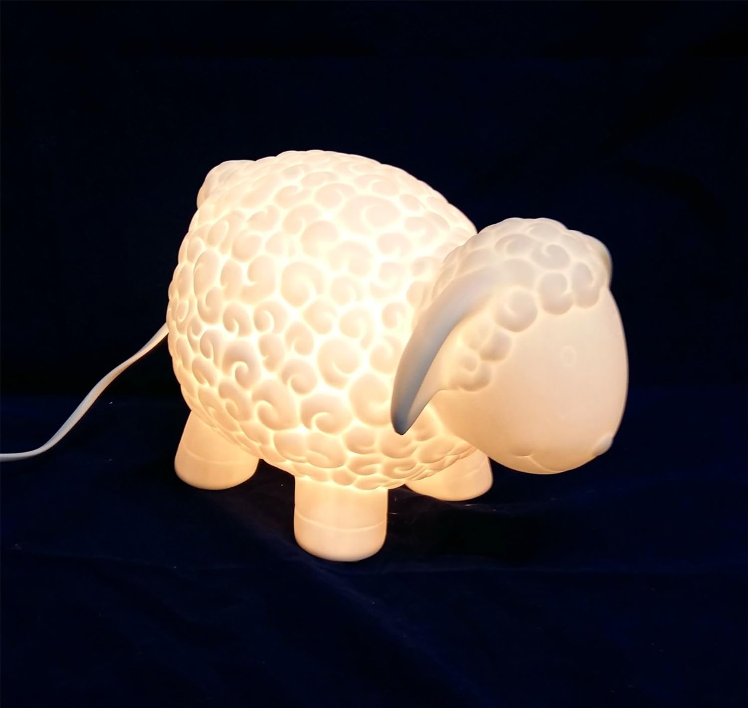 Light-Glow Table Lamp-Sheep LP004, Porcelain, unglazed White - Image 3