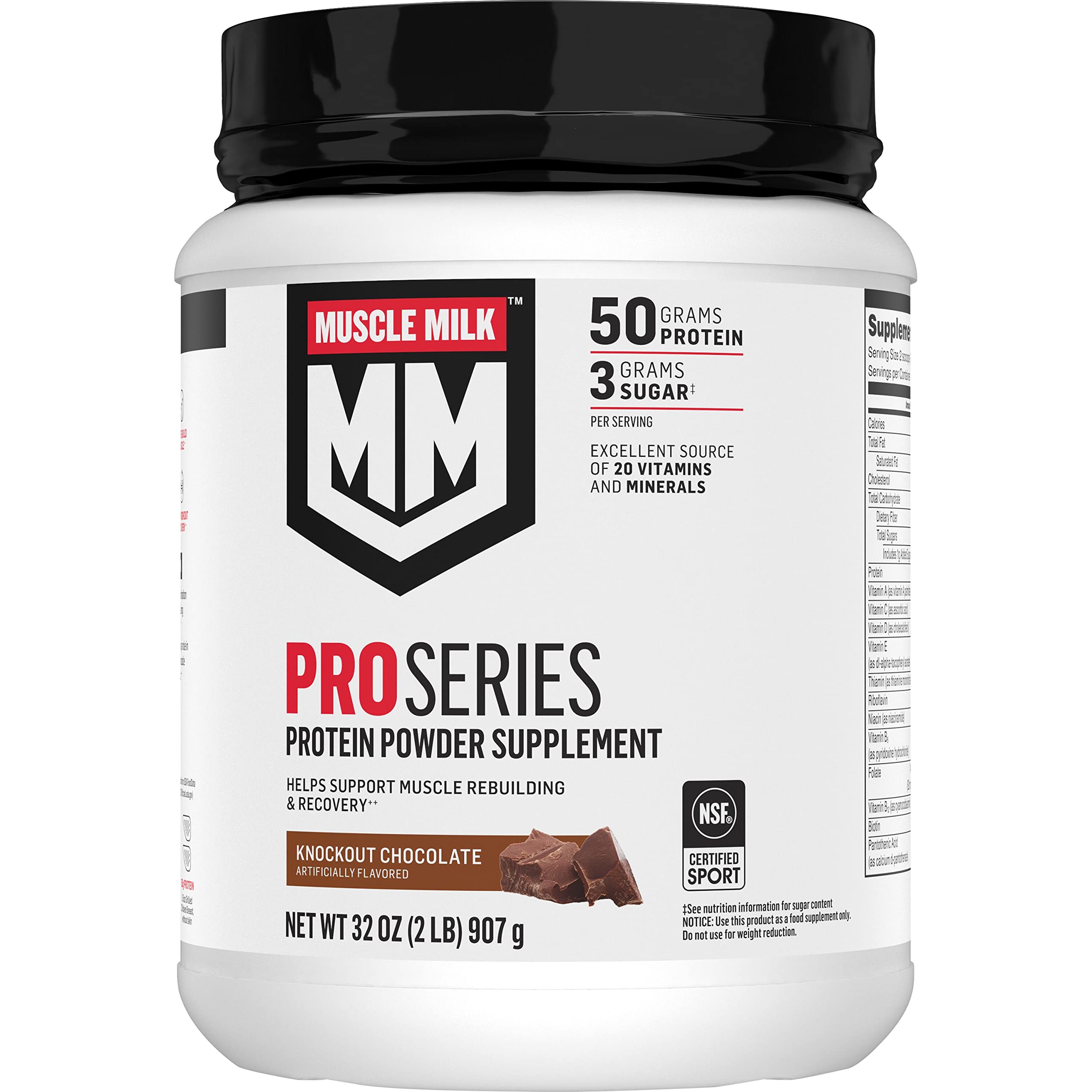 Muscle Milk Pro Series Protein Powder Supplement,Knockout Chocolate & Optimum Nutrition Micronized Creatine Monohydrate Powder, Unflavored, Keto Friendly, 60 Servings (Packaging May Vary)