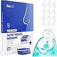 FireAnt 100 Saline Packets and 12 Reusable Saline Pods Refills Set, Compatible with Navage Nasal Care - Includes 100 Count Salt Packets Sinus Rinse + 12 Pack Silicone Salt Pads Refill in Ivory