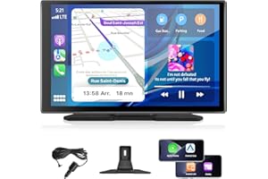 CRROPDA 9 Inch Wireless Car Stereo with Carplay & Android Auto,1080p Backup Camera,Portable Touch Screen,Mirror Link, Bluetooth, AUX,FM,Siri