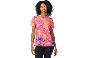 Terry Cycling Jersey Womens Actif Short Sleeve Bike Top, UPF 50+ Summer Top for Women, Reg. & Plus Sizes