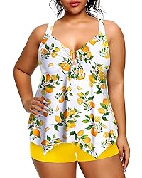Holipick Plus Size Two Piece Tankini Top with