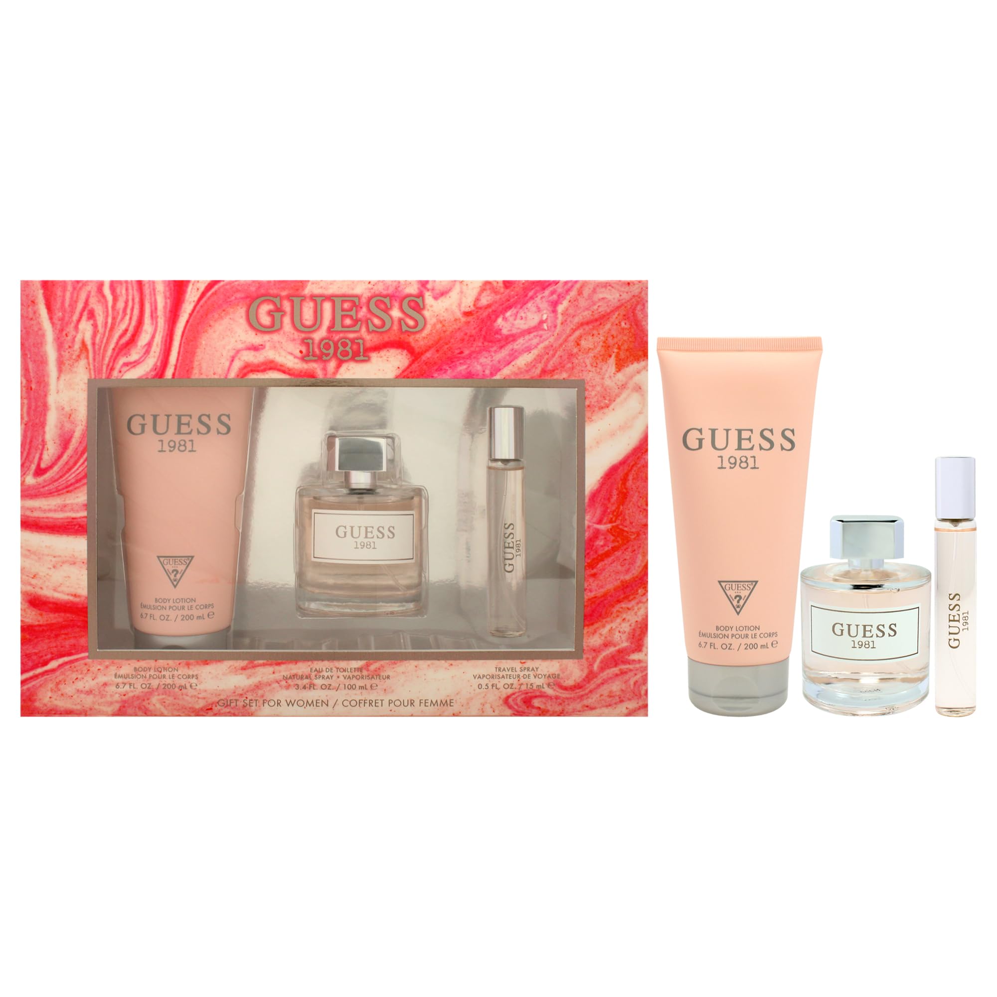 Guess 1981 by Guess for Women - 3 Pc Gift Set 3.4oz EDT Spray, 0.5oz EDT Spray, 6.7oz Body Lotion