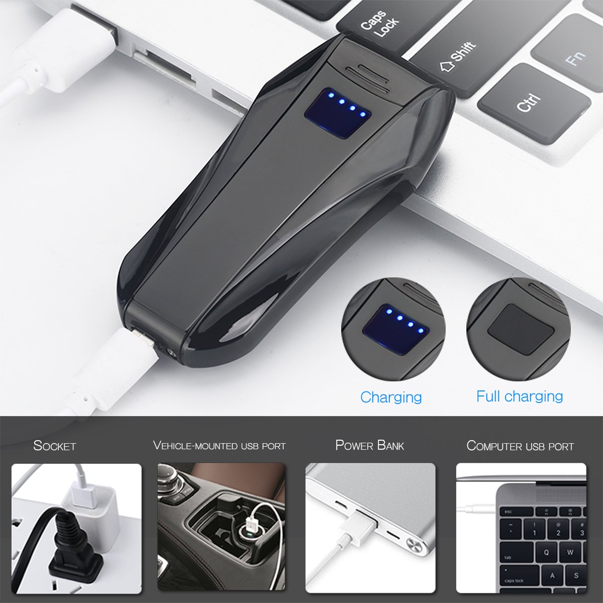 Feuerzeug Winddicht,Dopple Lichtbogen Feuerzeug Green Grass Elektronisch USB Aufladbar Lighter Flammenlose Feuerzeug Zigarettenanzünder