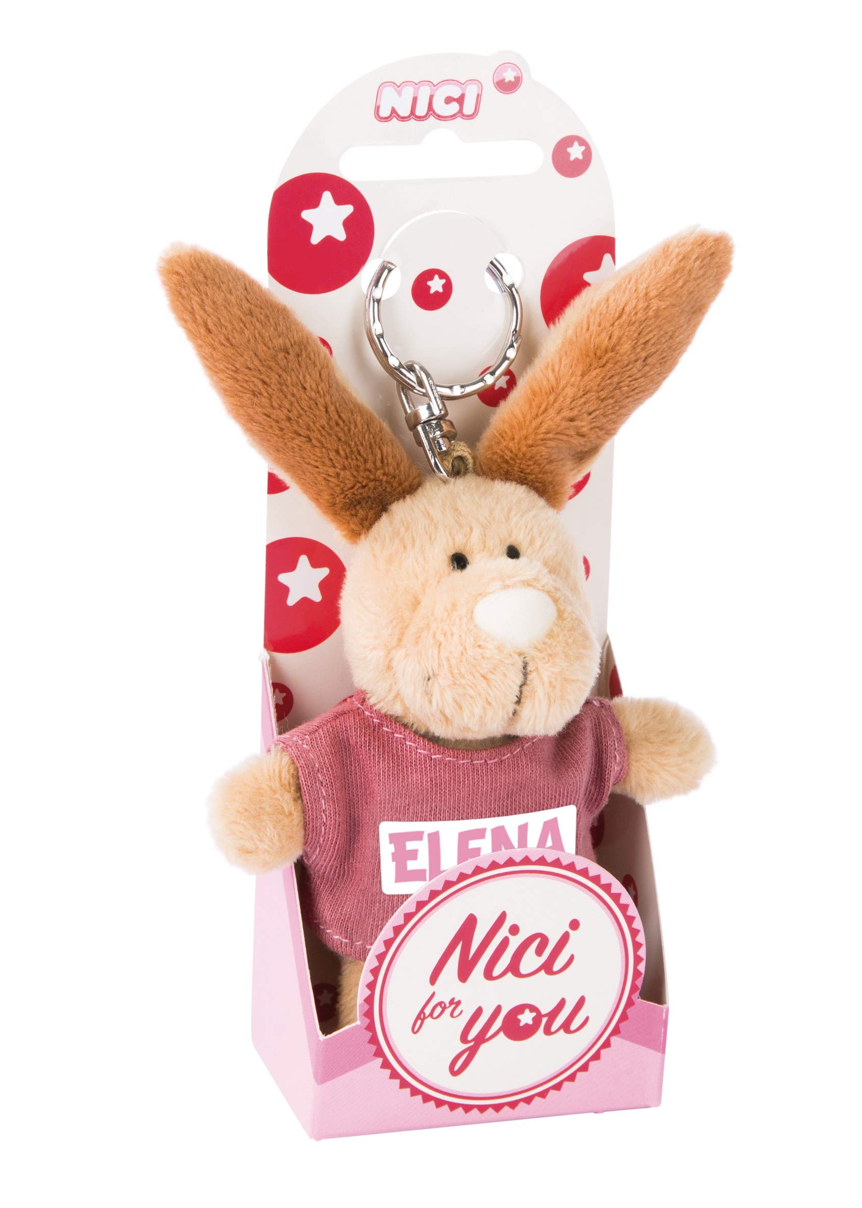 NICI Elena 44613 Keyring Rabbit with T-Shirt 10 cm