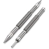 Glieskir 2-Piece Dual-Head Nail Setter, Hinge Pin Punch and Cold Chisel Set | Spring-loaded, hammerless nail setters with 1/16 and 3/32 inch tips for setting nails and removing door hinge pins