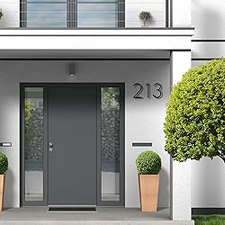 Floating Modern House Numbers 5 inch, Deamos Zinc
