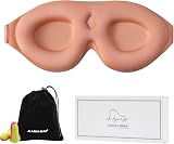 ALASKA BEAR 100% Blackout Sleep Mask with 3D Eye Cups, Earplugs Dusty Pink view 1