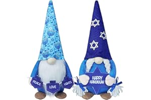 CRCZK Hanukkah Gnomes Decorations 2Pack Chanukah Gnomes Decor Hannukah Table Centerpieces Hanukkah Tiered Tray Decor Happy Hannukah Gnome Jewish Gifts Jewish Decorations