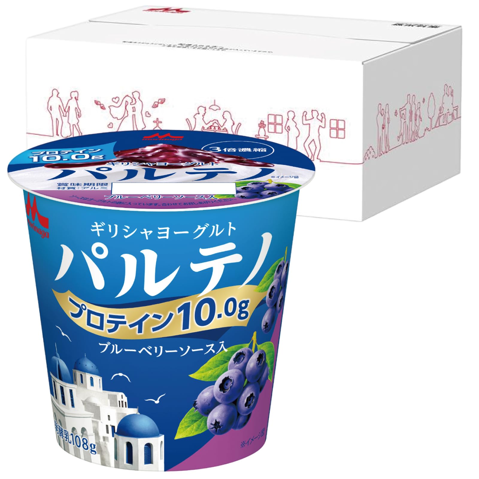 [冷蔵] パルテノ ブルーベリーソース入 1ケース(12個)【Amazon.co.jp限定】専用箱梱包| ギリシャヨーグルト プロテイン 10.0g 森永乳業 タンパク質 ※チルド商品・発送時賞味期限10日以上 の商品画像