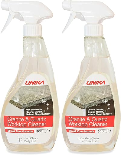 Unika Granite and Quartz Worktop Cleaner Spray 500ml Pack of 2