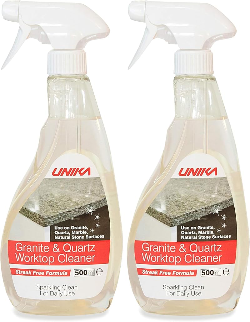 Unika Granite and Quartz Worktop Cleaner Spray 500ml Pack of 2