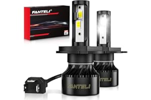 FANTELI 𝐇𝟒/𝟗𝟎𝟎𝟑/𝐇𝐁𝟐 Bulbs High and Low Beam 6500K Cool White 40000LM 900% Brightness, 1:1 Size Plug and Play Non-Polarity IP68 Waterproof Off Road Lights, Pack of 2