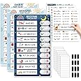 3 in 1 Bedtime/Morning/Daily Routine Chart for Kids, Magnetic Chore Chart for Kids, Visual Schedule for Kids Toddlers for to Do List