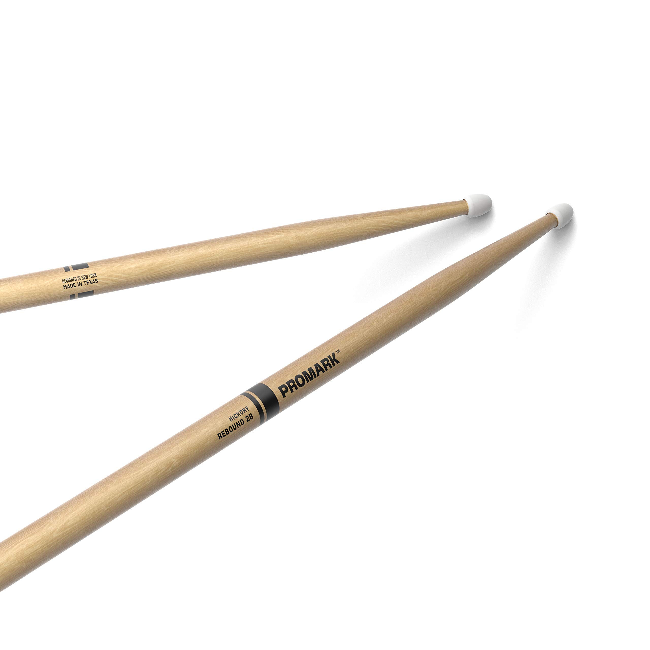 ProMark Rebound 2B Hickory Drumsticks, Oval Nylon Tip, 1 Pair