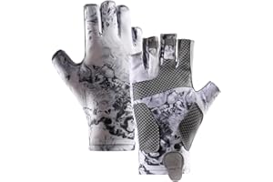 DUFFOBAN Fingerless Fishing Gloves, Men&Women, Sun Protection Gloves, UPF 50+ Sun UV Protection Gloves, Kayaking, Sailing, Rowing, Fly Fishing