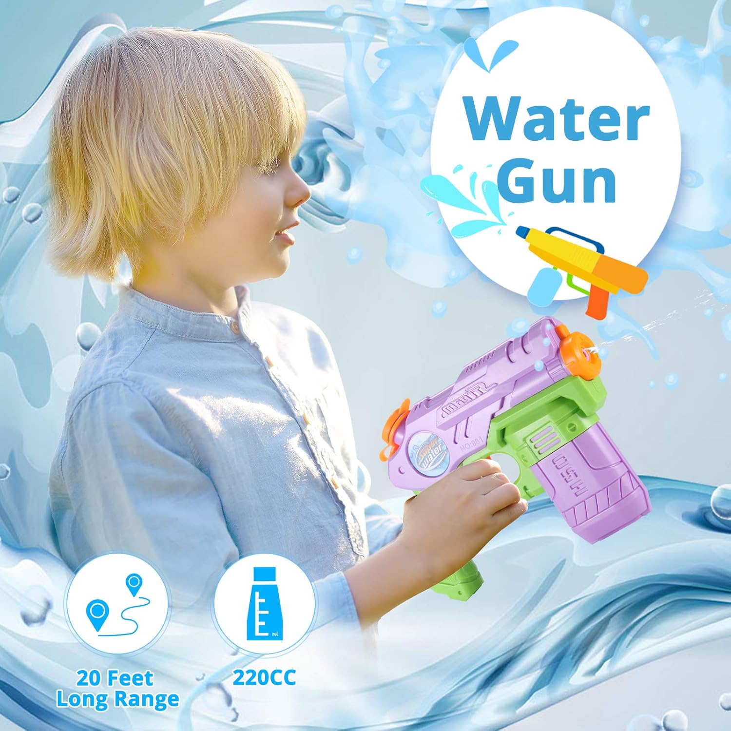 AESGOGO Squirt Water Guns for Kids Toddlers,Outdoor Water Toys for 3 4 5 6 7 8 9 Year Old Boys Girls Gifts,Summer Toys for Pool Yard Beach: Toys & Games