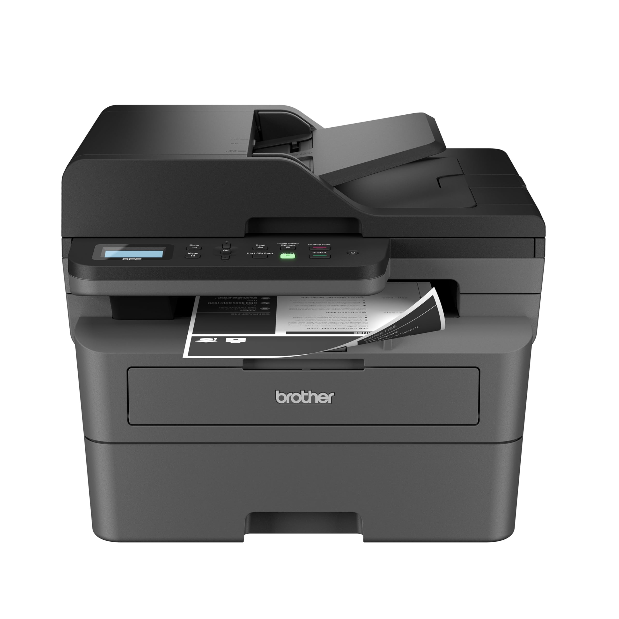 Brother DCP-L2640DW Wireless Compact Monochrome Multi-Function Laser Printer with Copy and Scan, Duplex, Black & White Output | Includes Refresh Subscription Trial(1), (Renewed Premium)