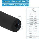PATIKIL 1in ID x 6ft Pipe Insulation Foam Tube Black 9mm Thick view 2