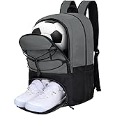 Goloni Soccer Backpack,Soccer Bag with Ball Holder & Shoe Compartment,Large Sports Bag for Basketball, Volleyball,Football