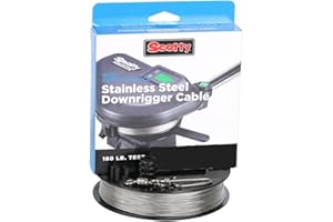 Scotty 180 lb HP Stainless Steel Downrigger Cable,Black, 400 Foot Spool