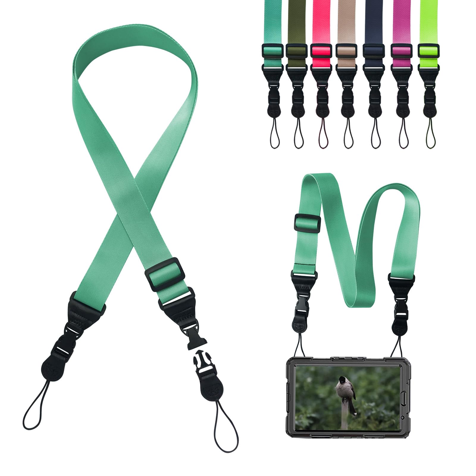 Photo 1 of Gowjaw Adjustable Shoulder Strap:Comfortable iPad Strap Nylon Neck Lanyard for iPad/Samsung Tablet Case,Camera Binocular Crossbody Laptop Luggage Bag(Mint Green)