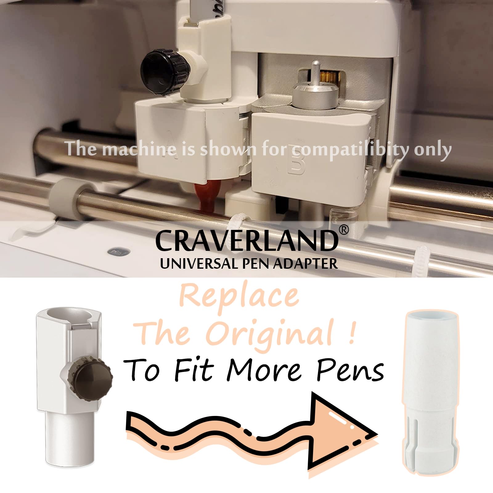 Universal Pen Adapter Set,Compatible with Maker 4 3/Maker,Explore Air 2/Air,Explore 4 3/Explore/Venture,Work with Sharpie,BIC,Crayola,Sakura and More Pens Less Than 0.5