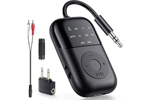 Bluetooth Transmitter Receiver, 2-in-1 Bluetooth 5.4 Adapter for TV, Airplane, Gym Equipment, Cars, PC, Supports to 2 Wireles