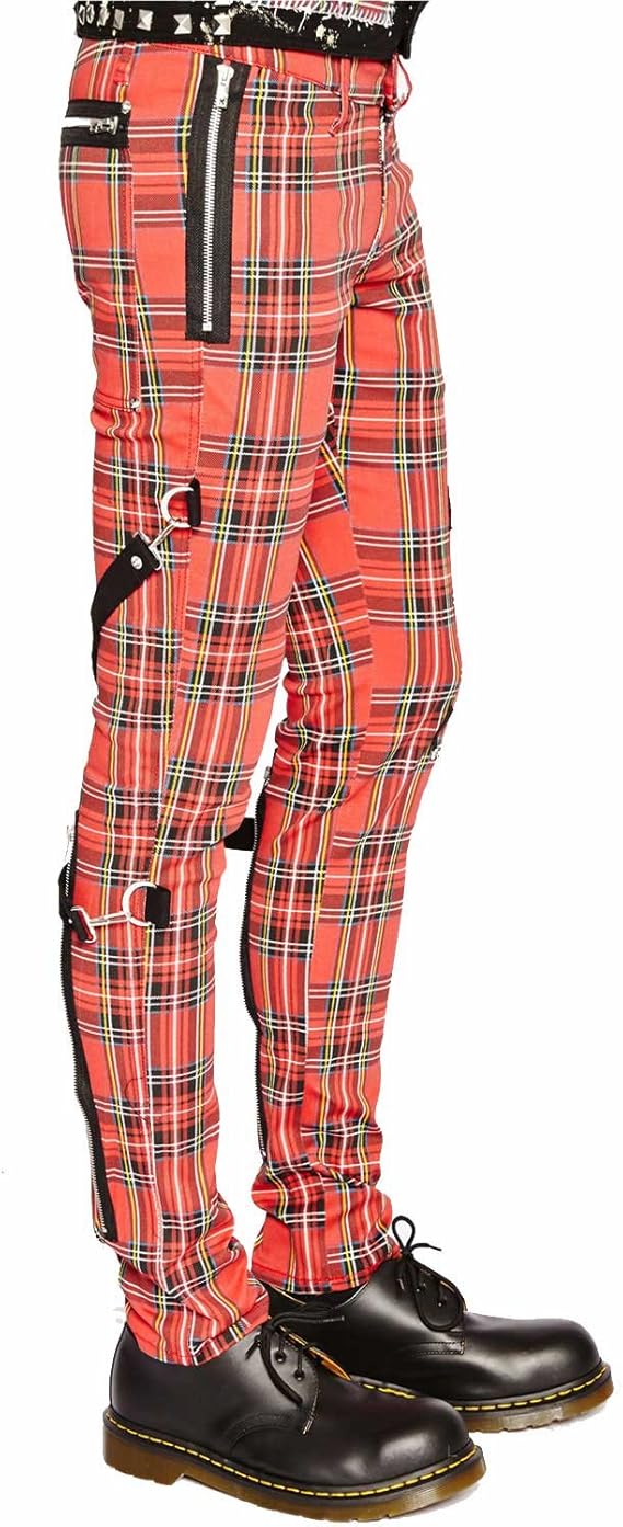 在庫処分セール Tripp Nyc Split Leg チェック ボンテージパンツ Blue Green クリアランスバーゲン Studenjoy Com