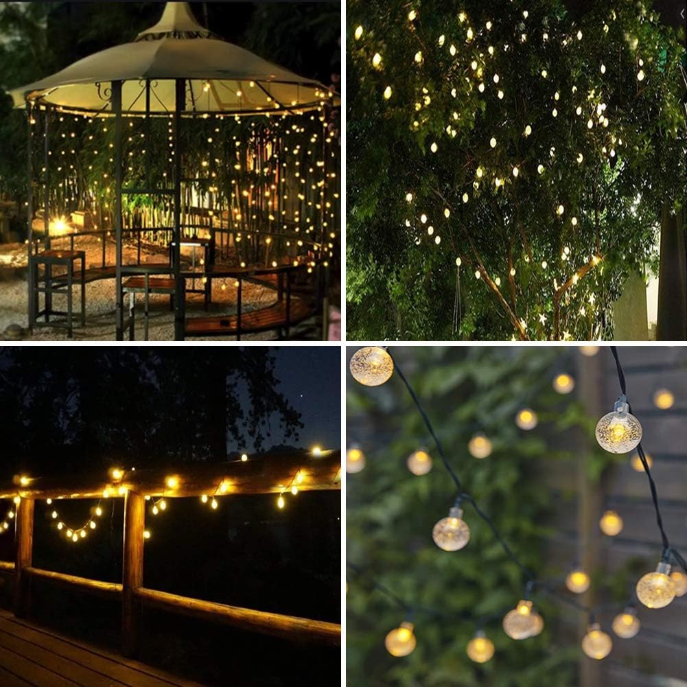 Solar String Lights Garden,Waterproof 50 LED Crystal Ball LED Fairy Lights,8 Modes Outdoor Solar Powered Decorative Lighting for Tree Patio - Image 4