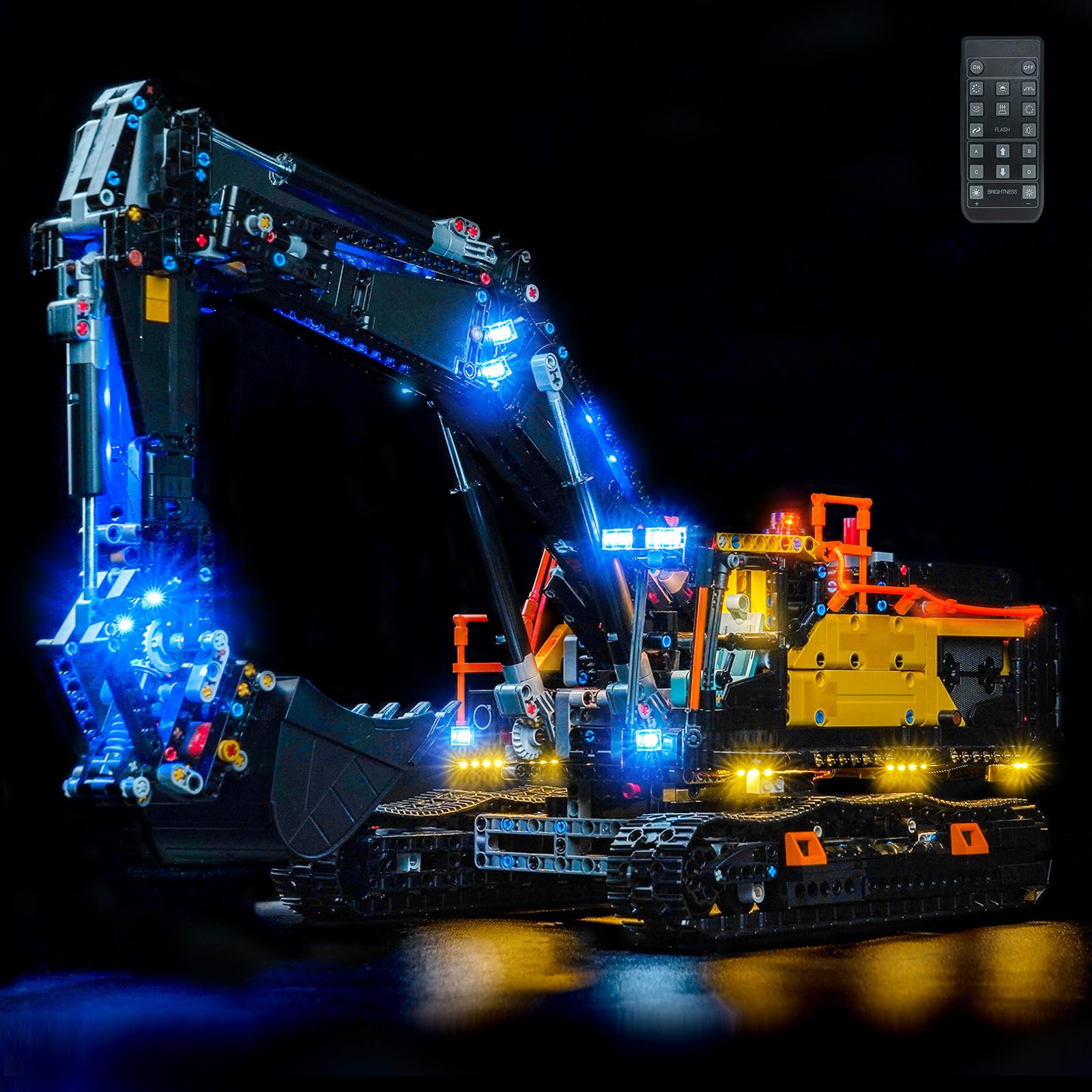 Remote Control Led Light Set Compatible with Lego Volvo EC500 Hybrid Excavator 42215 (No Model), Decoration Lighting Set Compatible with Lego 42215 Volvo EC500 Hybrid Excavator Creative Toys