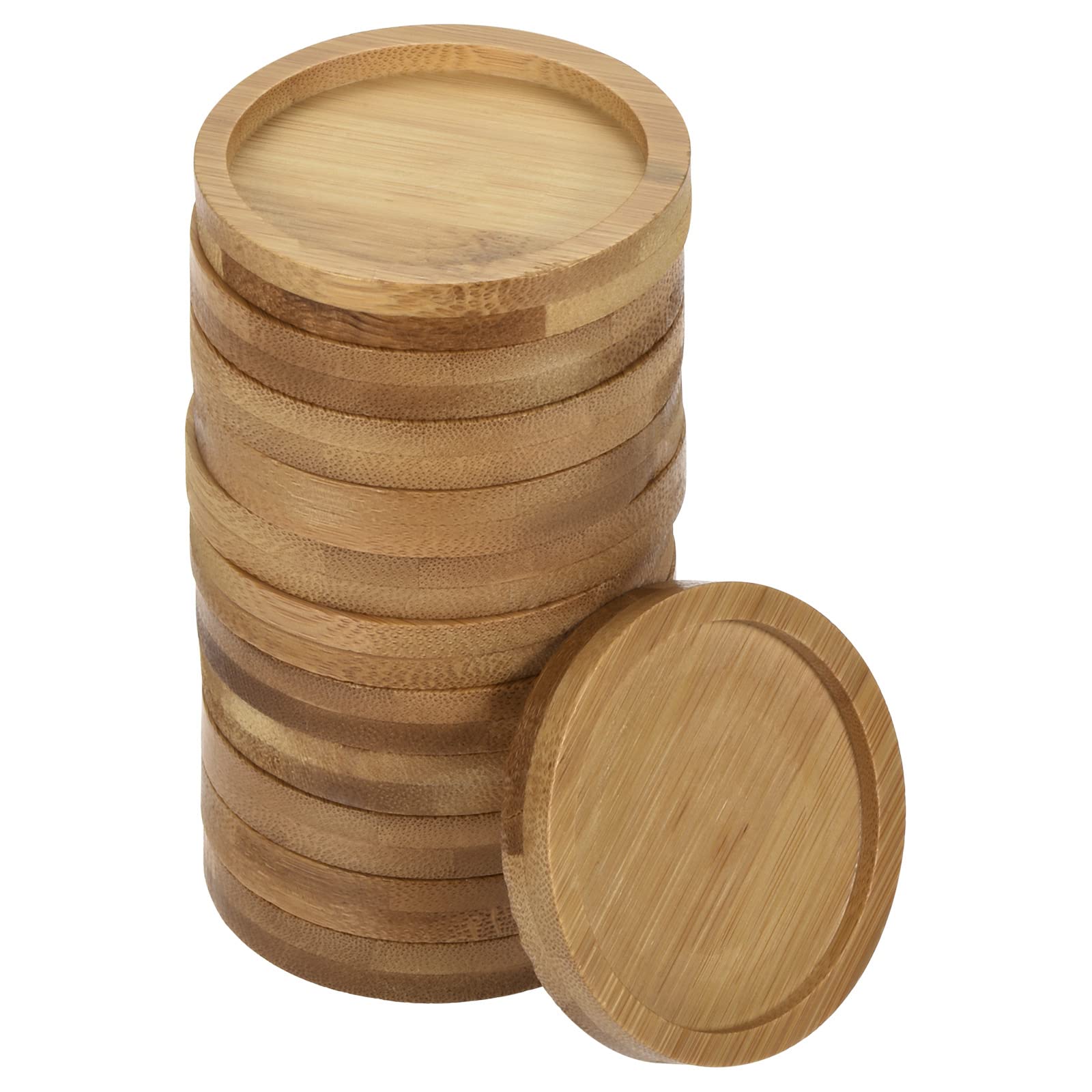 PATIKIL Plant Pot Saucer, 12 Pack 2.6 Inch OD Bamboo Round Flower Drip Tray for Indoors