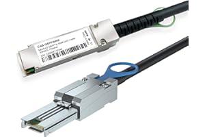H!Fiber.com QSFP to SFF-8088 MiniSAS Cable, SFF-8436 to SFF-8088 External DDR Hybrid SAS Cable, 100-Ohm, 3 Meter(9.8ft), Copp