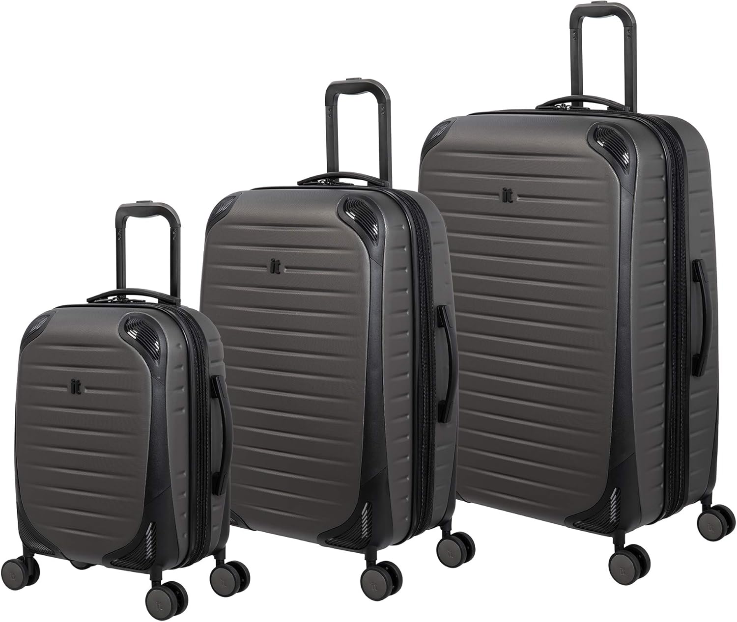 it luggage Lineal Hardside Expandable Spinner, Dark Grey, 3Piece Set