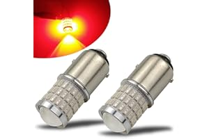 iBrightstar 9-30V Flashing Strobe Blinking Brake Lights 1157 2057 2357 7528 BAY15D LED Bulbs with Projector Replacement for Tail Brake Stop Lights, Brilliant Red