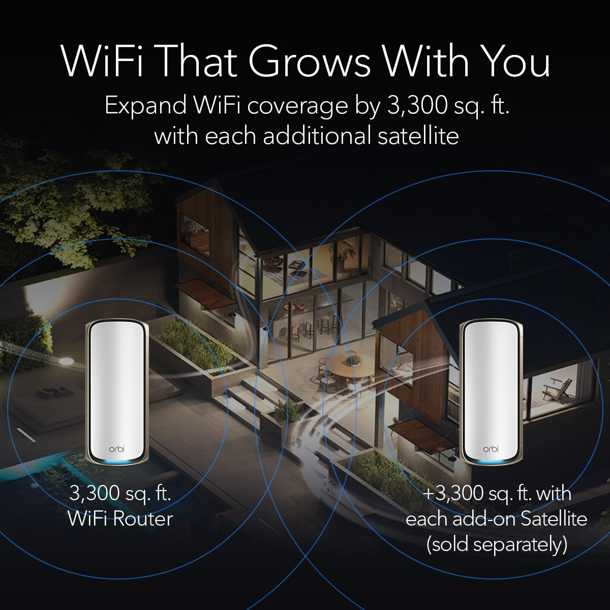 NETGEAR Orbi 970 Series Quad-Band WiFi 7 Router (RBE971S), Security Features, Covers 3,300 sq. ft., 200 Devices, 10 Gig Internet Port, Expandable Mesh System, BE27000 27.0 Gbps – Free Expert Help