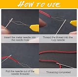 jeufun 10 Pcs Needle Threaders Brass Gourd Shape for Hand Sewing Random Colors view 3