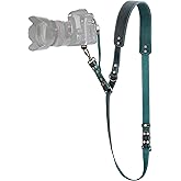 Padwa Lifestyle Green Single Camera Harness Strap for One Camera - Professional Single Full Grain Leather Camera Harness with Thick Padded,Quick Release Gear DSLR Camera Straps for Photographers