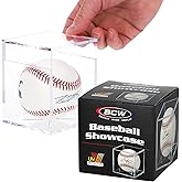 BCW Baseball Showcase | UV Protected | Fits MLB, Minor League, Little League Baseballs | Clear Display Case for Autographed Baseball | Easy Assembly - Home, Office, Sports Memorabilia (1 Pack)