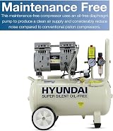Hyundai 24L Oil-Free Low Noise Air Compressor 750W 5.2CFM Twin Gauges view 5